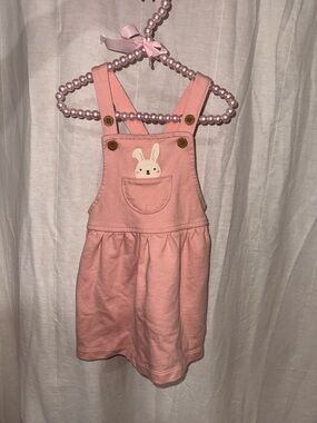 Carter's Pink Overall Dress with Bunny Applique